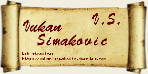 Vukan Simaković vizit kartica